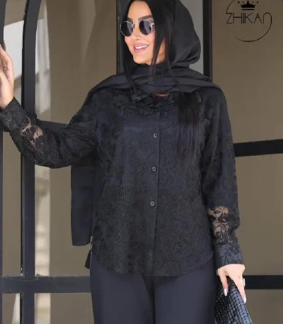 شومیز مشکی گیپور
